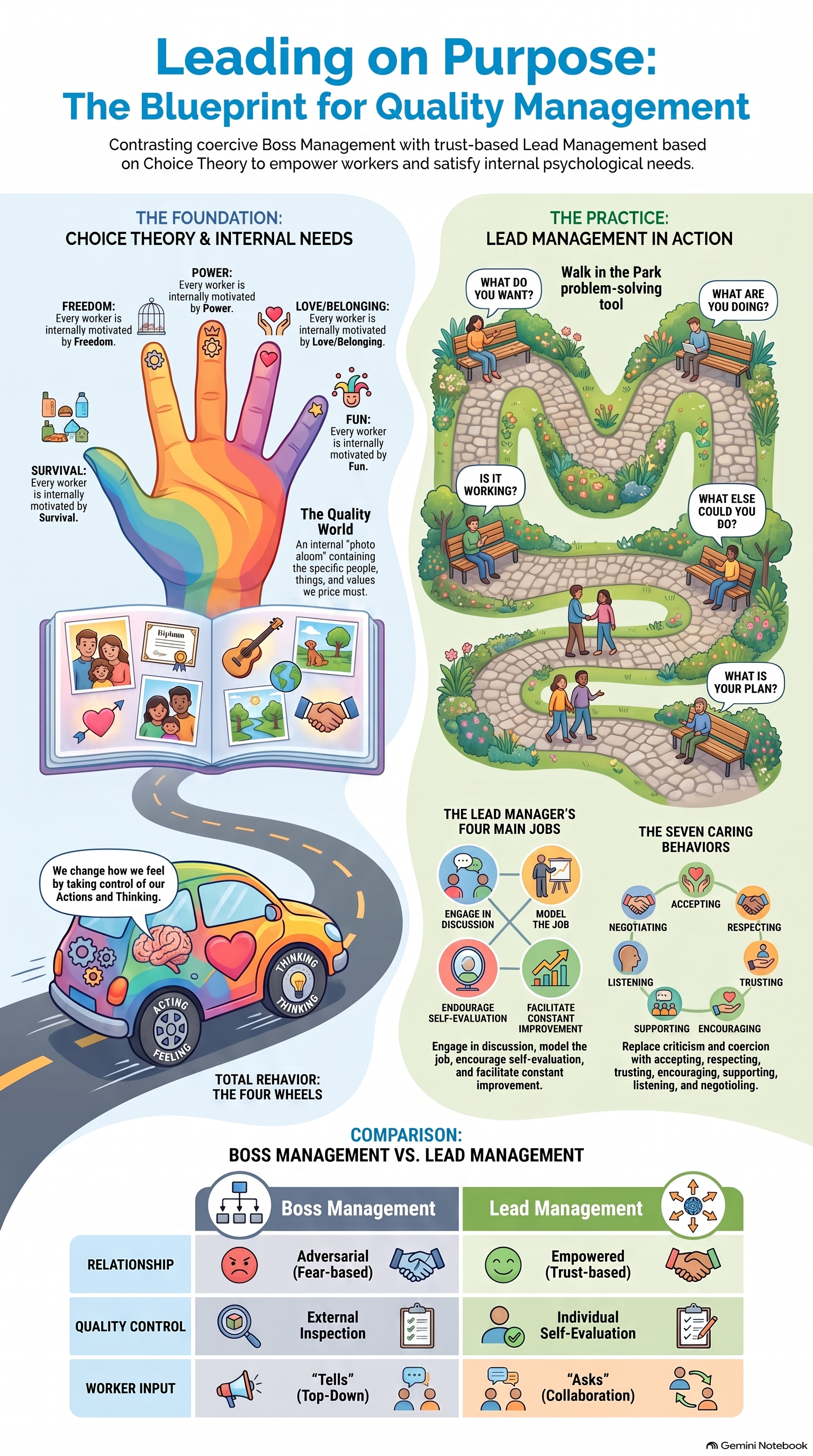 Leading on Purpose: The Blueprint for Quality Management — infographic